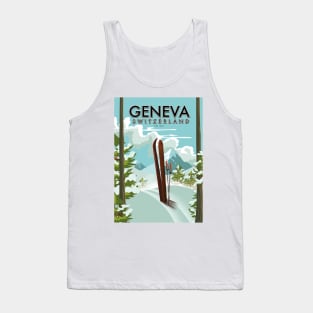 Geneva Switzerland ski poster Tank Top